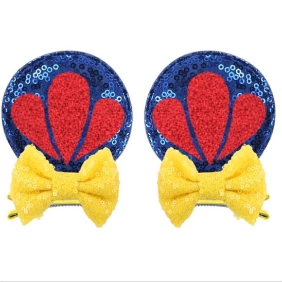 3 for $26 - Disney Snow White Mouse Ears Hair Clips - Picture 1 of 2